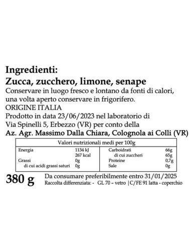 Mostarda di Zucca 100% Naturale