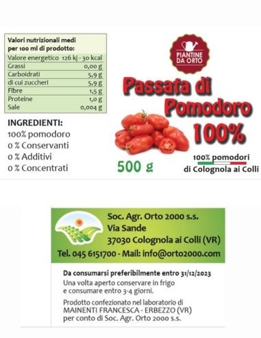 Passata di Pomodoro 100% naturale e 100% pomodoro