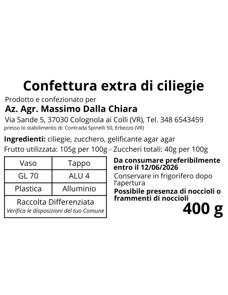 Confettura di Ciliegie 100% Naturale