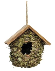 Casetta con foglie e tetto in legno (5757)